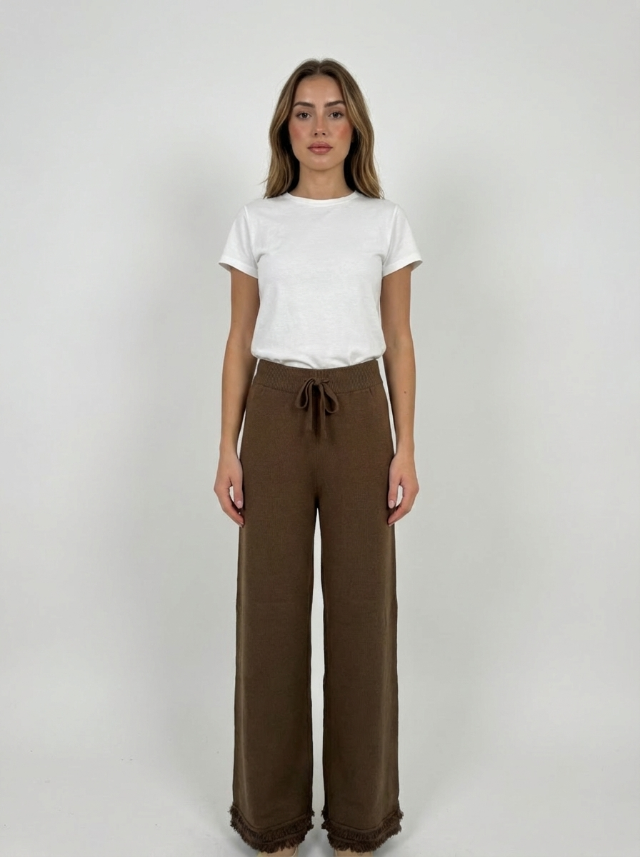 Wide-Leg Knitted Trouser