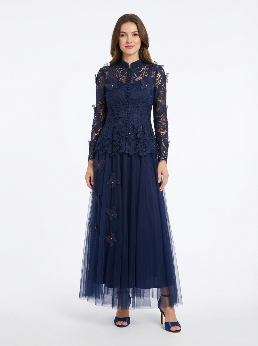 Evening Suit with Lace & Butterfly