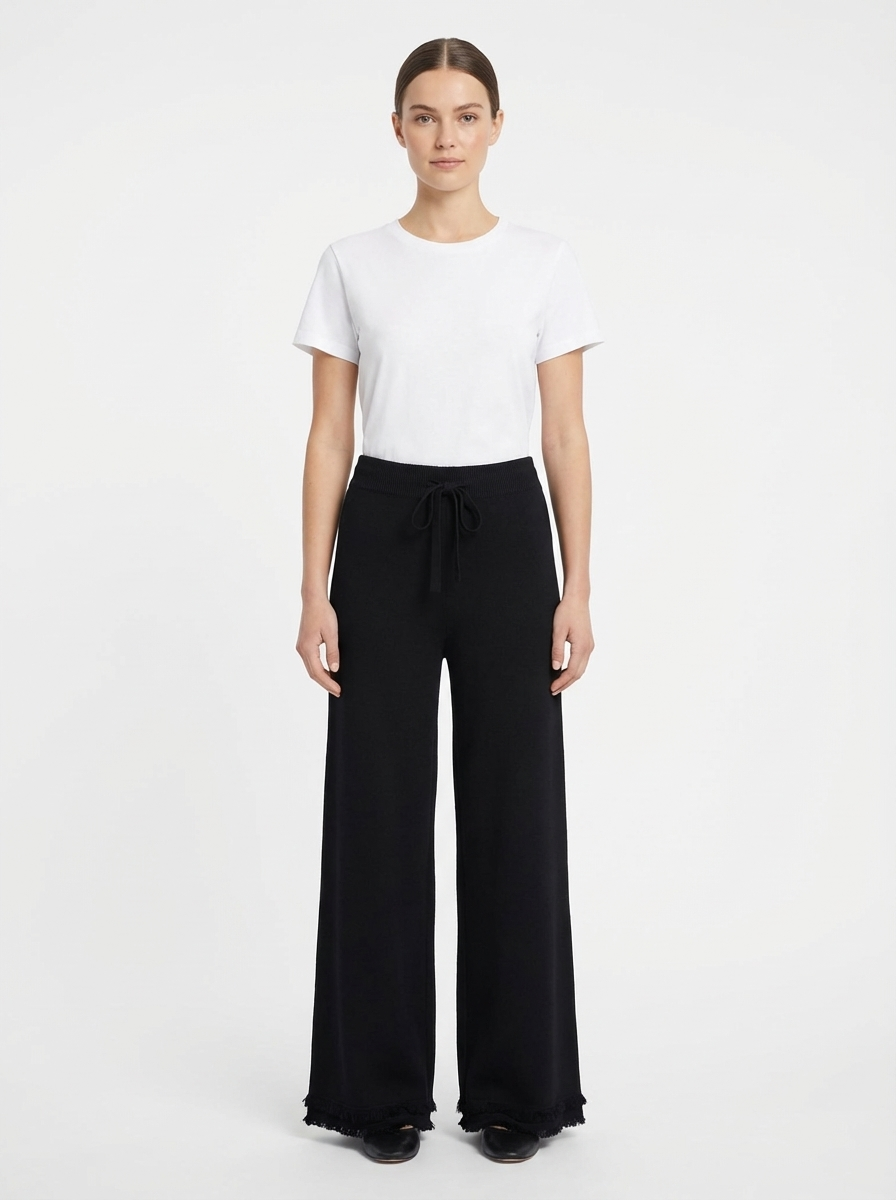 بنطال محبوك واسع مع ربطة