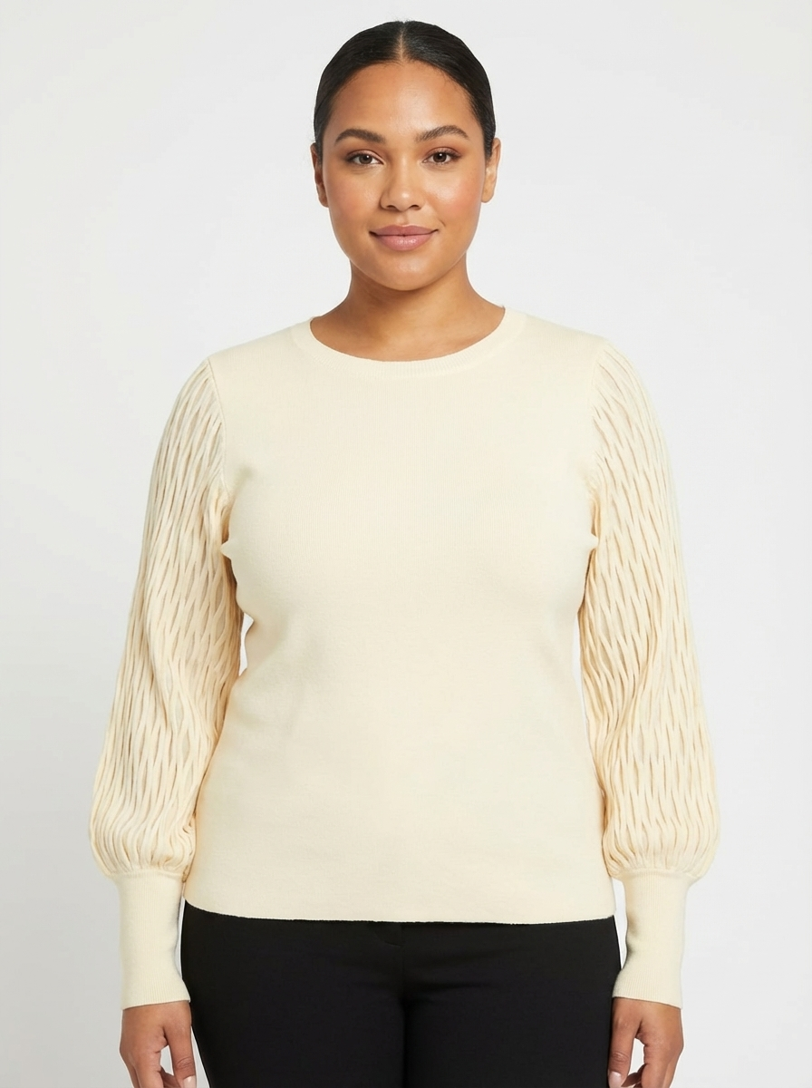 توب تريكو بأكمام شفافة