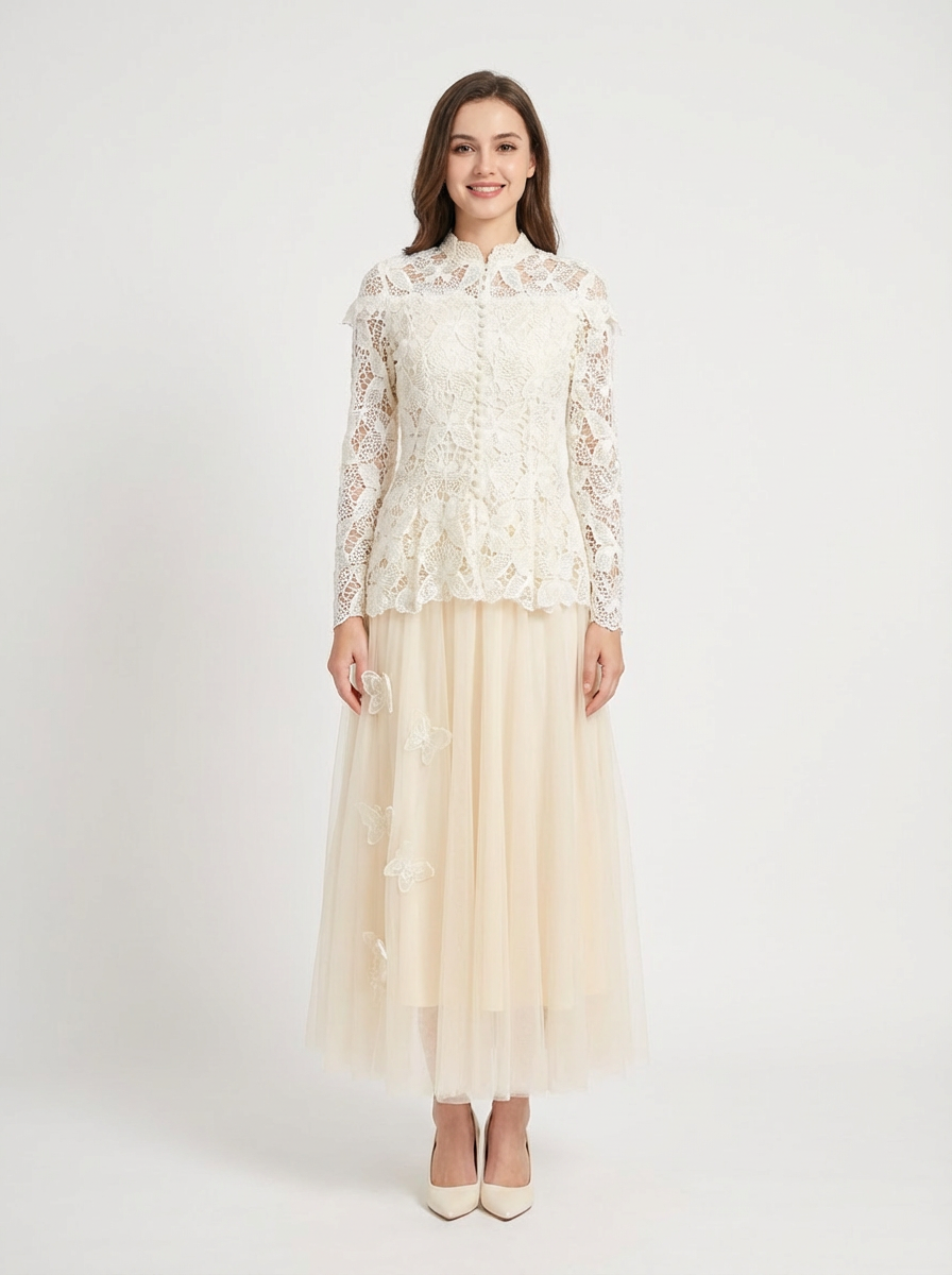 Evening Suit with Lace & Butterfly