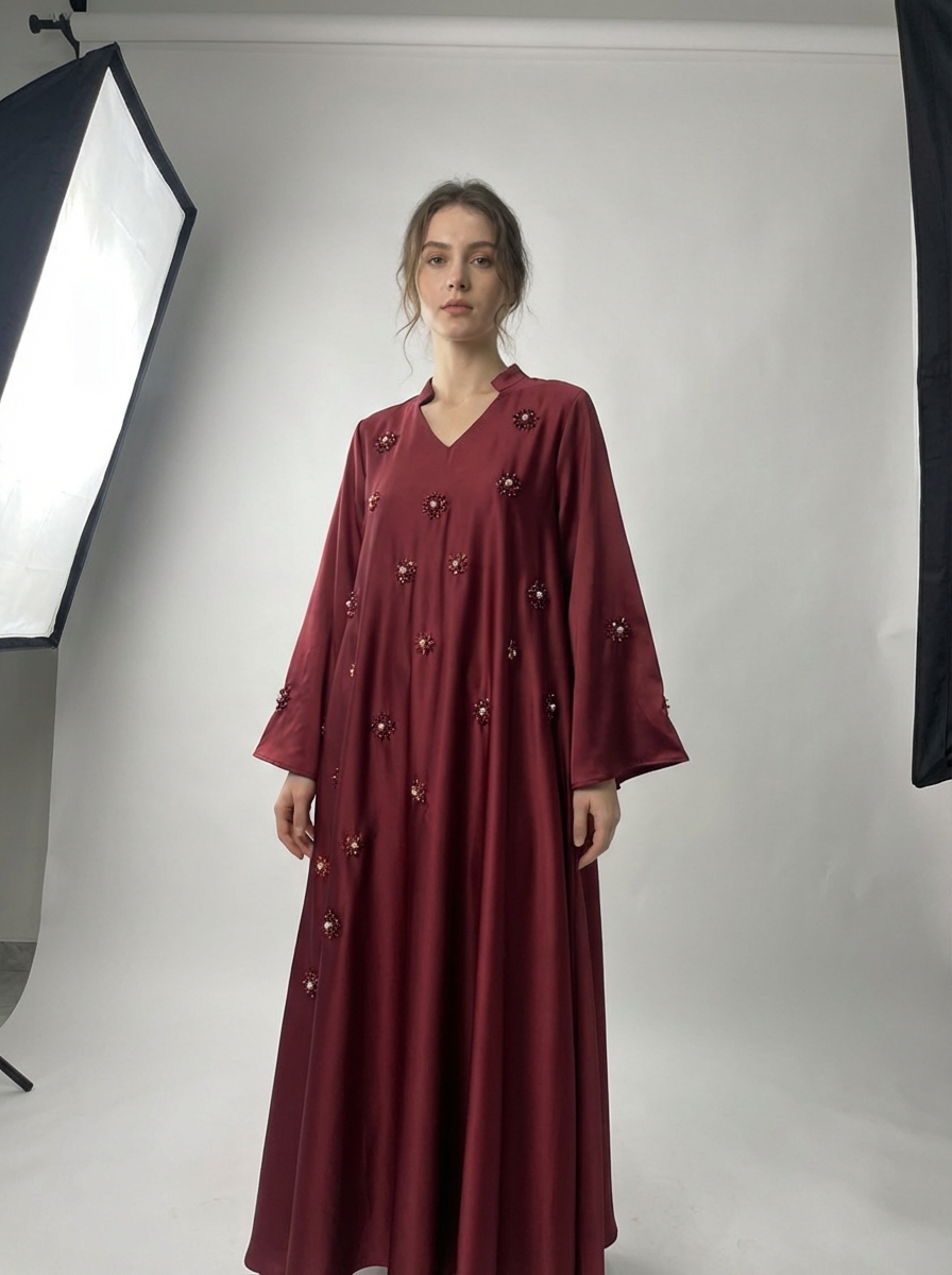 Midi Dress with Embroidery