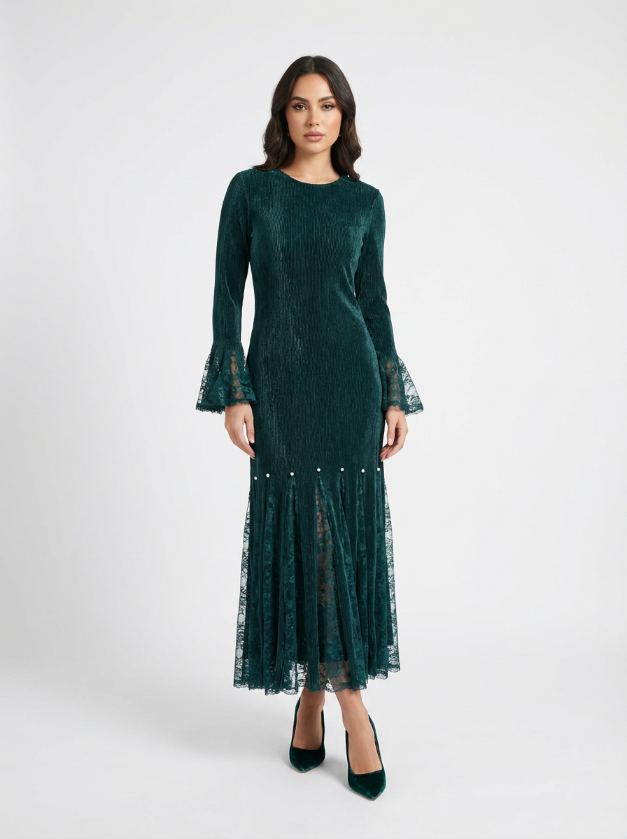 Lace Detail Midi Dress