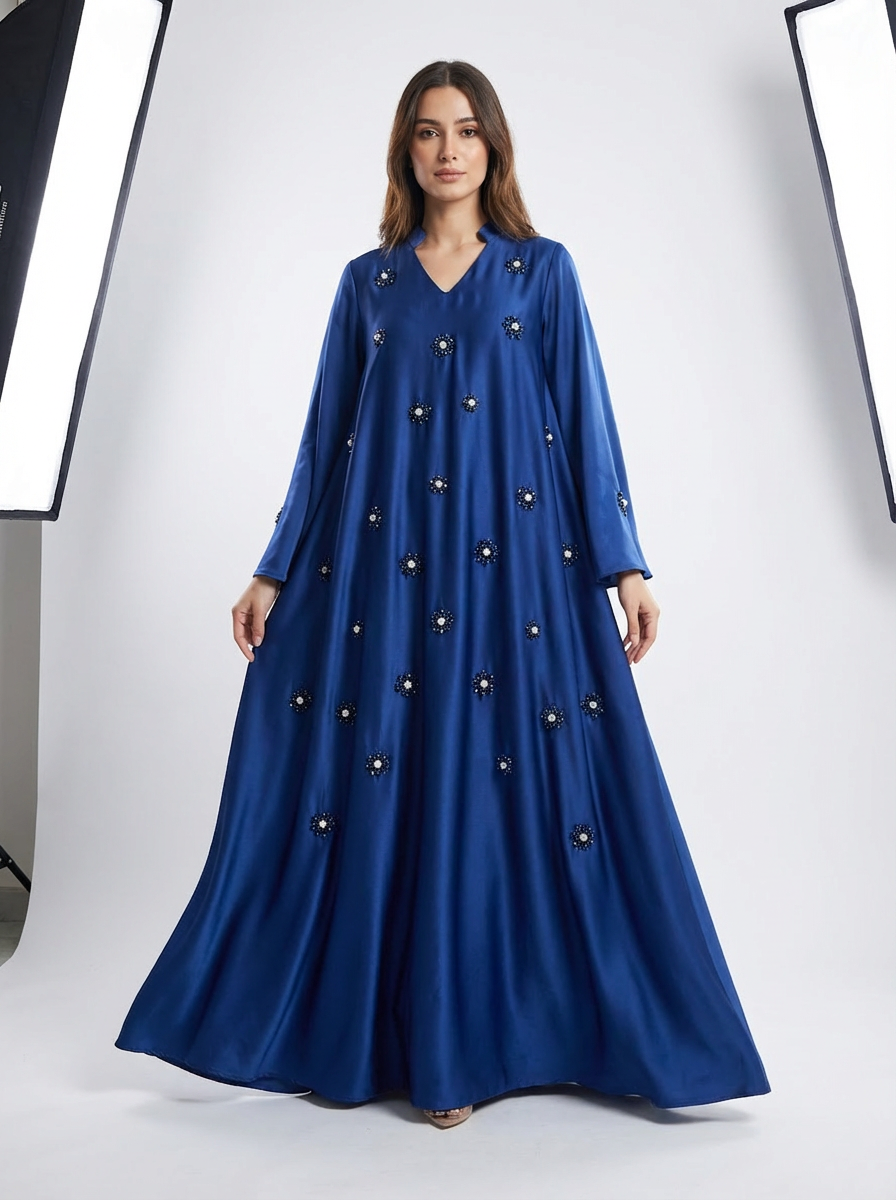 Midi Dress with Embroidery