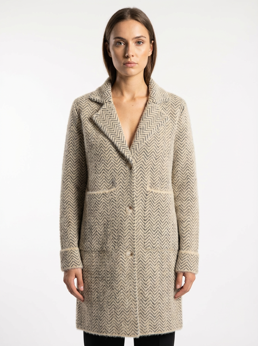Herringbone Wool Coat