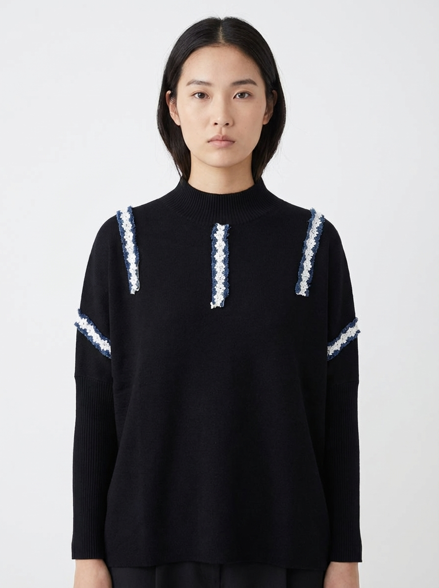 Textured Trim Blouse