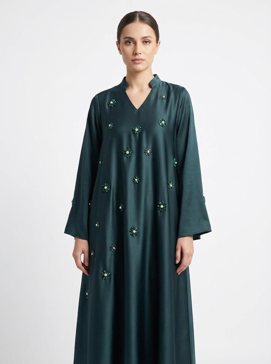 Midi Dress with Embroidery